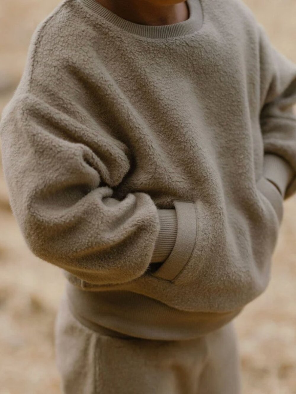 Pehr Teddy Fleece Organic Cotton Sweatshirt – Moss (Kids Size 8 - fits small)